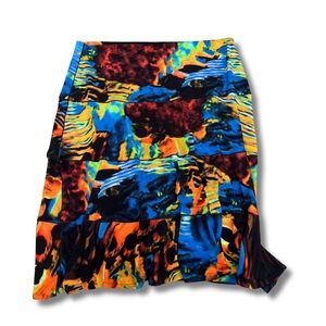 Eva Varro Multi-Colored Monarch Vibrant Stretchy Skirt